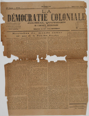 La Démocratie coloniale (n° 302)