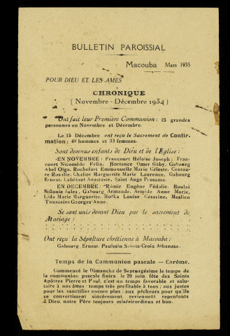 Correspondance du curé Le Scao