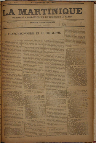 La Martinique (année III, n° 62)