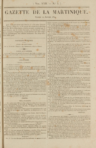 Gazette de la Martinique (1829, n° 3)