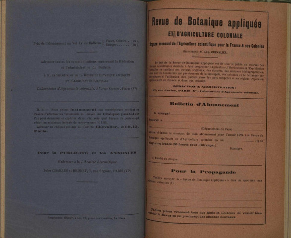 Revue de botanique appliquée et d'agriculture coloniale (n° 37)
