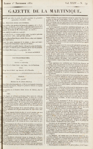Gazette de la Martinique (1831, n° 79)