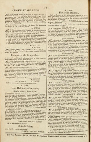 Gazette de la Martinique (1822, n° 70)
