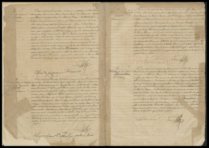 Naissances, reconnaissances, décès