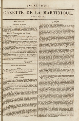 Gazette de la Martinique (1827, n° 18)