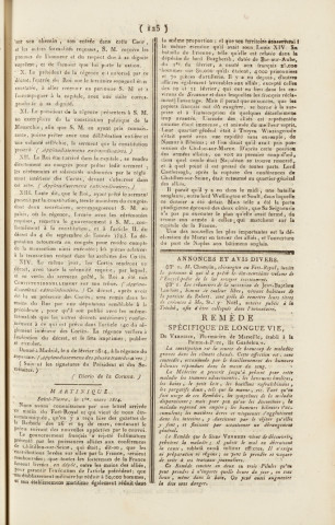 Gazette de la Martinique (1814, n° 27)