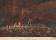 Vue de l'incendie de la ville du Cap Français