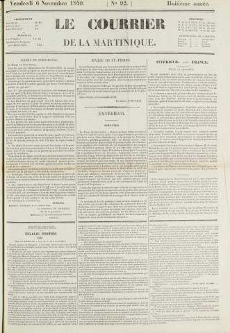 Le Courrier de la Martinique (1840, n° 92)