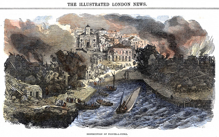 The Illustrated London News. Destruction of Pointe-à-Pitre [Destruction de Pointe-à-Pitre - Le récent tremblement de terre en Guadeloupe]