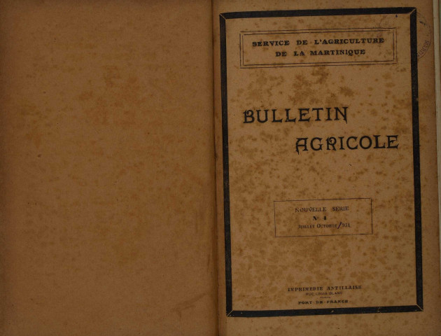 Bulletin agricole de la Martinique (juillet 1931)