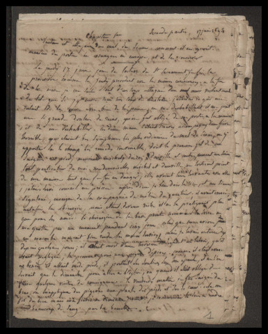 Copie manuscrite ancienne de deux chapitres du livre du père Labat : "Nouveau voyage aux îles de l'Amérique"