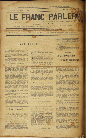 Le Franc parler (n° 25)