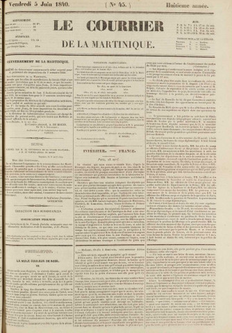 Le Courrier de la Martinique (1840, n° 45)