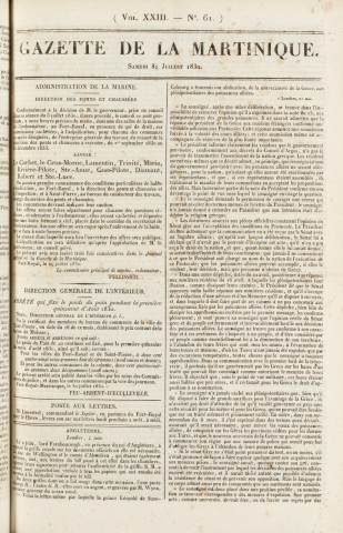 Gazette de la Martinique (1830, n° 61)