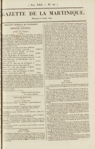 Gazette de la Martinique (1829, n° 28)