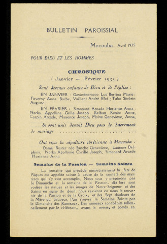Correspondance du curé Le Scao