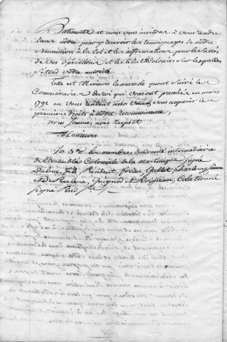 Situation de la colonie : extrait des délibérations du Comité intermédiaire de l'Assemblée coloniale et copies des lettres adressées par les membres dudit comité à MM. les commissaires civils délégués aux îles du vent