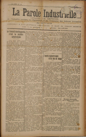 La Parole industrielle (n° 33)