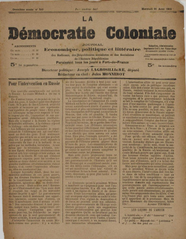 La Démocratie coloniale (n° 210)
