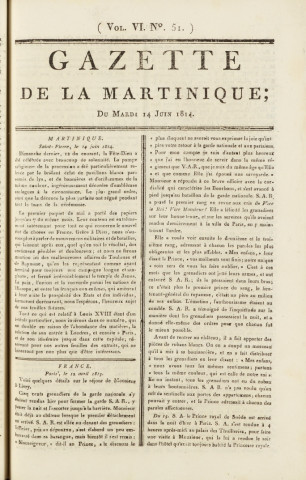 Gazette de la Martinique (1814, n° 51)