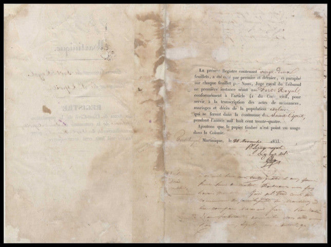 Population esclave : naissances, décès