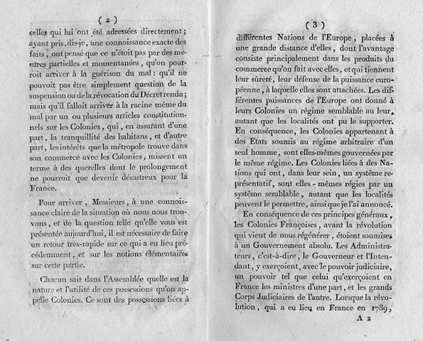 Statut politique et social des colonies : rapport de M. Barnave et loi du 28 septembre 1791 relative au régime des colonies, aux pouvoirs des assemblées locales en matière de statut des esclaves et des gens de couleur libres