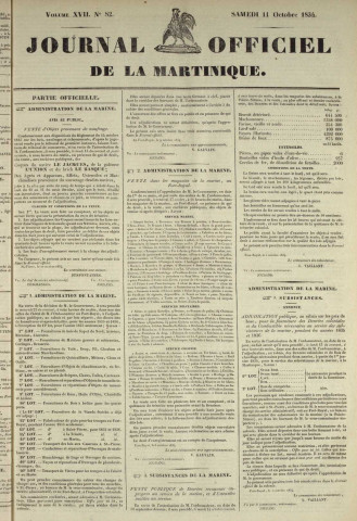 Journal Officiel de la Martinique (1834, n° 82)