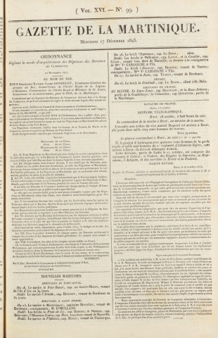 Gazette de la Martinique (1823, n° 99)