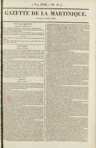 Gazette de la Martinique (1825, n° 33)