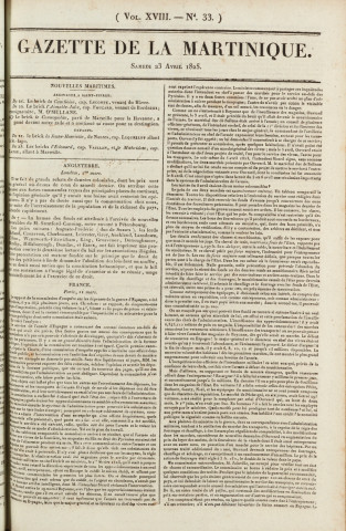 Gazette de la Martinique (1825, n° 33)