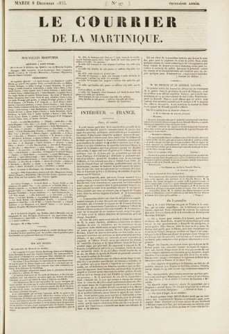 Le Courrier de la Martinique (1835, n° 97)