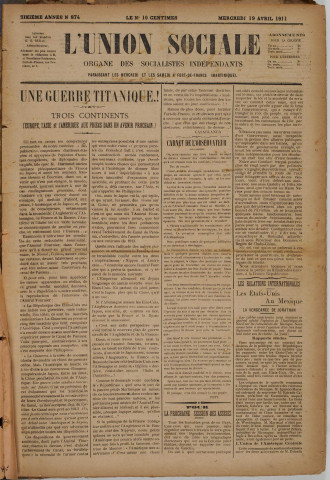 L'Union sociale (n° 874)