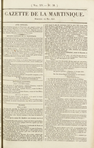 Gazette de la Martinique (1823, n° 38)