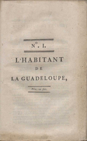 L’habitant de la Guadeloupe : comédie en trois actes et en prose