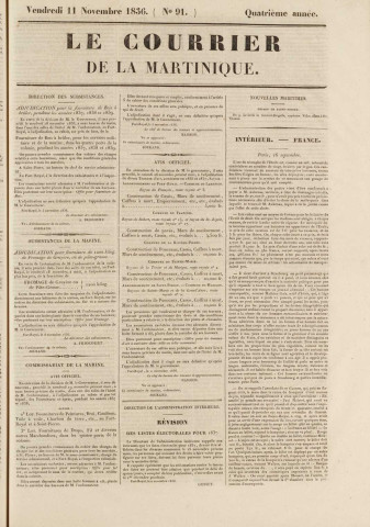 Le Courrier de la Martinique (1836, n° 91)