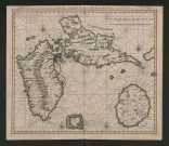 Eylanden Guadaloupe en Marie Galante. Carte de l'île de la Guadeloupe et de Marie-Galante