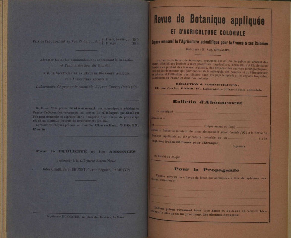 Revue de botanique appliquée et d'agriculture coloniale (n° 38)
