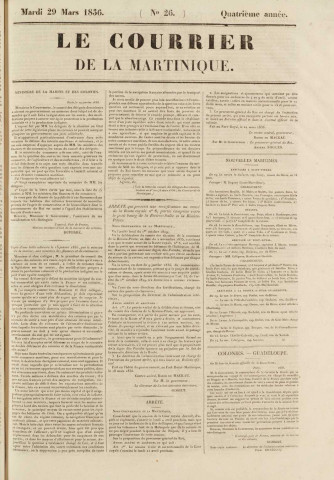 Le Courrier de la Martinique (1836, n° 26)