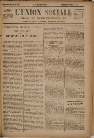 L'Union sociale (n° 882)