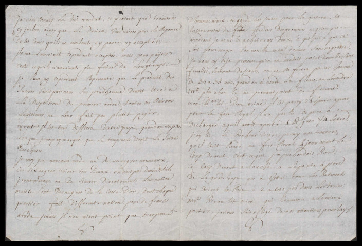 Lettres du commerçant Maisonneuve, de Saint-Pierre de la Martinique à Gillot, son correspondant à l'île de la Grenade