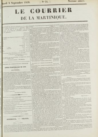 Le Courrier de la Martinique (1838, n° 72)