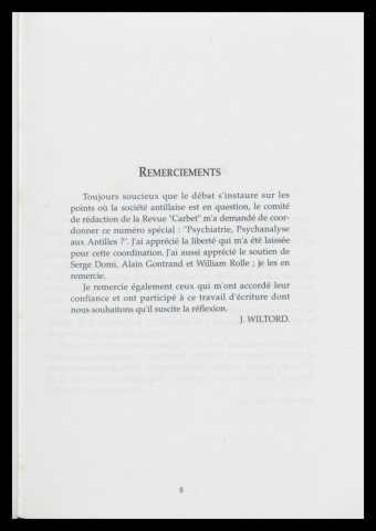 N°11 - Psychiatrie, Psychanalyse aux Antilles ?