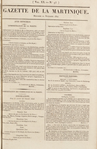 Gazette de la Martinique (1827, n° 93)