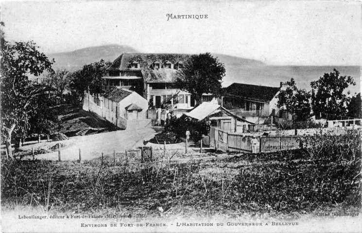 Martinique. Environs de Fort-de-France. L'habitation du Gouverneur à Bellevue