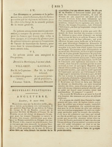 Gazette de la Martinique (1806, n° 84-85)