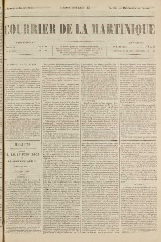 Le Courrier de la Martinique (1851, n° 54)