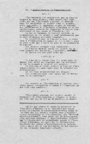 Ligue contre la tuberculose (transformée en 1912 en Société d'hygiène et de prophylaxie) : registre des procès-verbaux