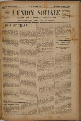 L'Union sociale (n° 810)