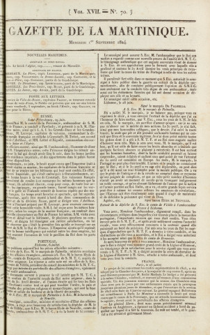 Gazette de la Martinique (1824, n° 70)