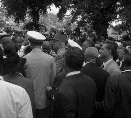 Fort-de-France, centre-ville. visite officielle, Général Charles de Gaulle, Président de la République française